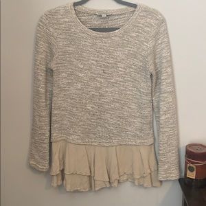 MintJulep Boutique Knit Peplum Long Sleeve Sweater